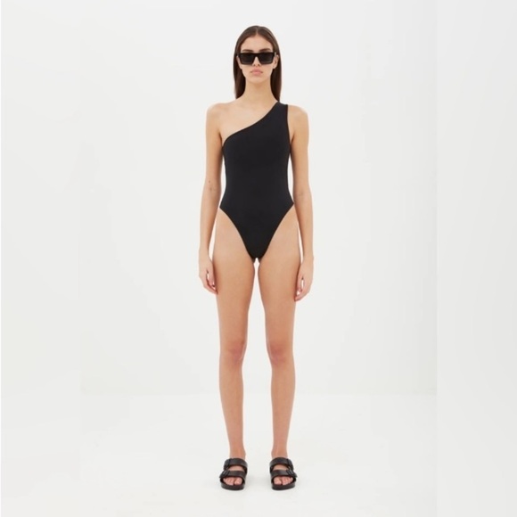 Aexae NWT One Shoulder One-Piece Bathing Suit Minimalist Classic Cheeky Vacation - Picture 2 of 16